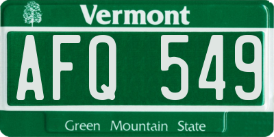 VT license plate AFQ549