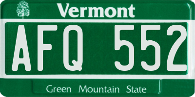 VT license plate AFQ552