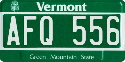 VT license plate AFQ556