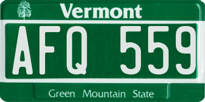 VT license plate AFQ559