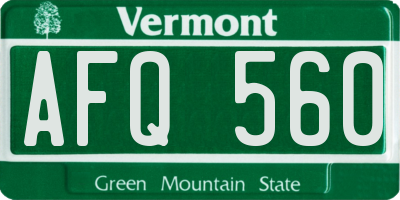 VT license plate AFQ560
