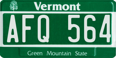 VT license plate AFQ564