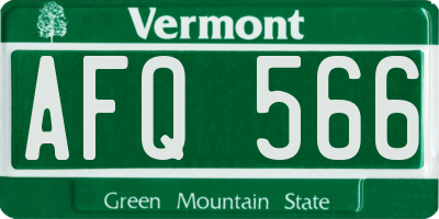 VT license plate AFQ566