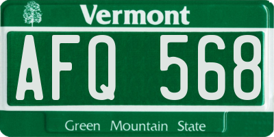 VT license plate AFQ568