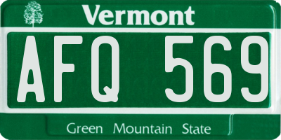 VT license plate AFQ569