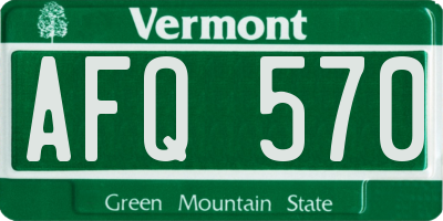 VT license plate AFQ570