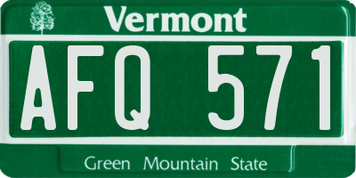 VT license plate AFQ571