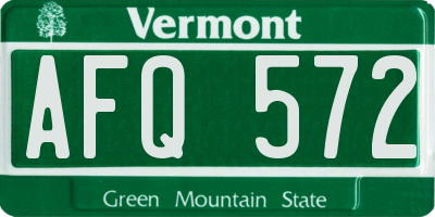 VT license plate AFQ572