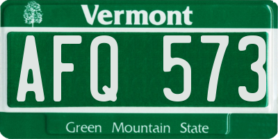 VT license plate AFQ573