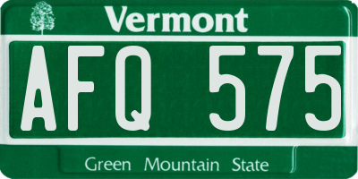 VT license plate AFQ575
