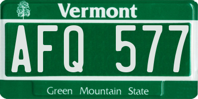 VT license plate AFQ577