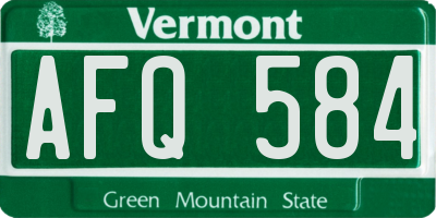 VT license plate AFQ584