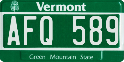 VT license plate AFQ589