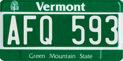 VT license plate AFQ593