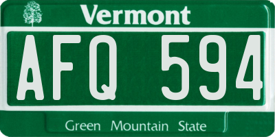 VT license plate AFQ594
