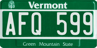 VT license plate AFQ599