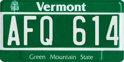 VT license plate AFQ614