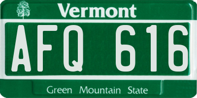 VT license plate AFQ616