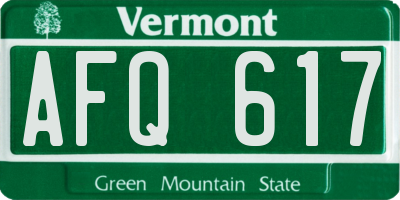 VT license plate AFQ617