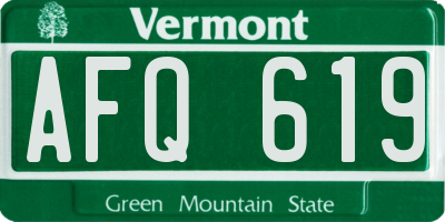 VT license plate AFQ619