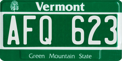 VT license plate AFQ623