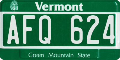 VT license plate AFQ624