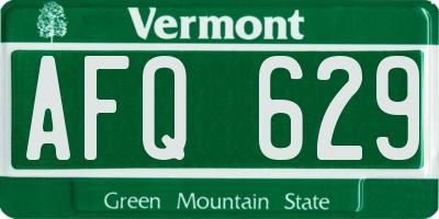 VT license plate AFQ629