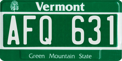 VT license plate AFQ631