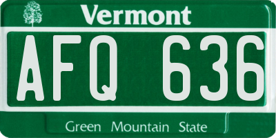 VT license plate AFQ636