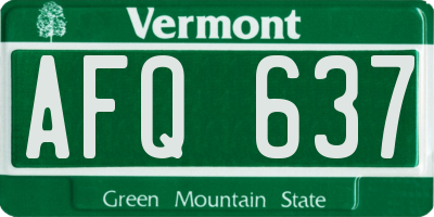 VT license plate AFQ637