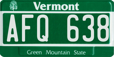 VT license plate AFQ638