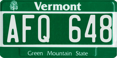 VT license plate AFQ648