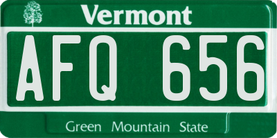 VT license plate AFQ656