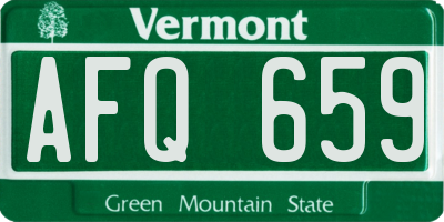 VT license plate AFQ659
