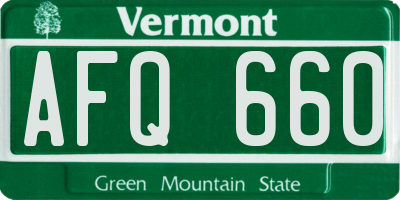 VT license plate AFQ660