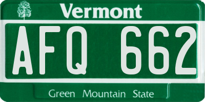 VT license plate AFQ662