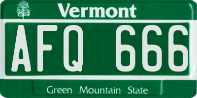 VT license plate AFQ666