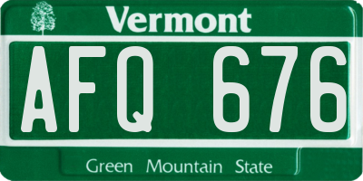 VT license plate AFQ676