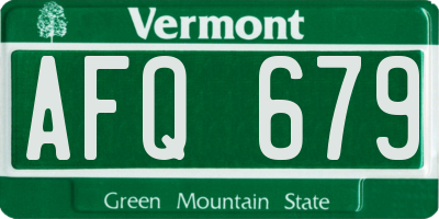 VT license plate AFQ679
