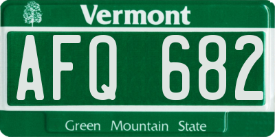 VT license plate AFQ682