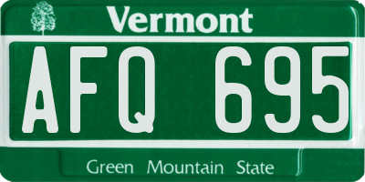 VT license plate AFQ695