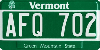 VT license plate AFQ702