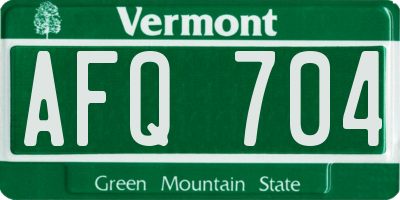 VT license plate AFQ704
