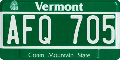 VT license plate AFQ705