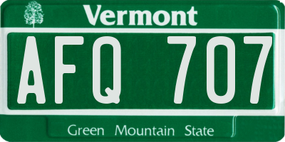 VT license plate AFQ707
