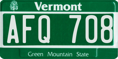 VT license plate AFQ708