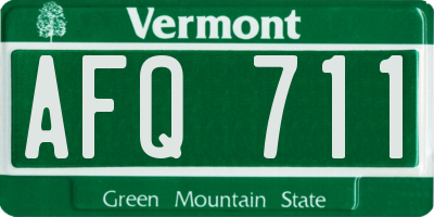 VT license plate AFQ711