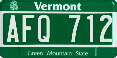 VT license plate AFQ712