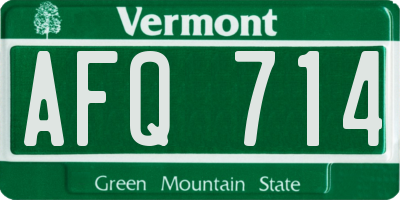VT license plate AFQ714