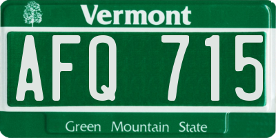 VT license plate AFQ715